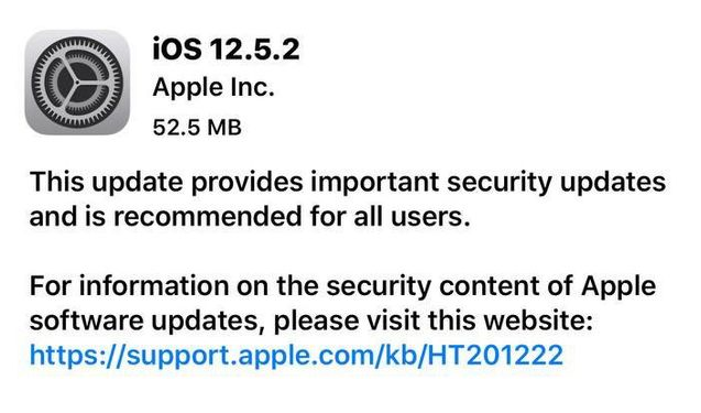 梁溪苹果手机维修分享iOS12.5.2发布，建议所有老苹果用户安装 